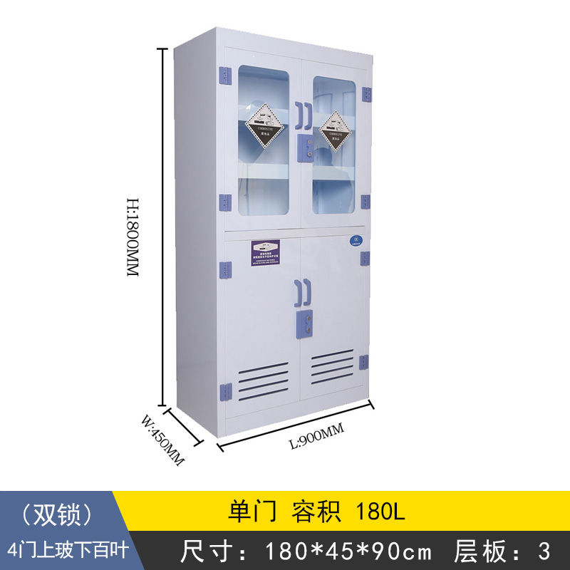 pp药品柜四门上玻下百叶